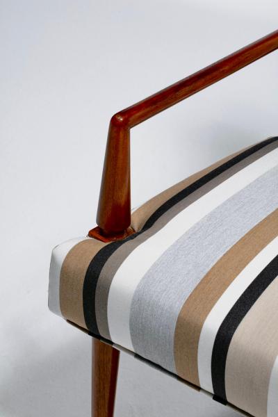 T H Robsjohn Gibbings T H Robsjohn Gibbings for Widdicomb Dining Chairs in New Striped Upholstery