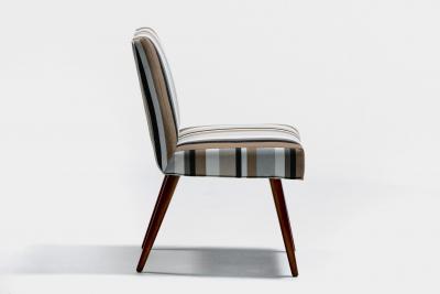 T H Robsjohn Gibbings T H Robsjohn Gibbings for Widdicomb Dining Chairs in New Striped Upholstery