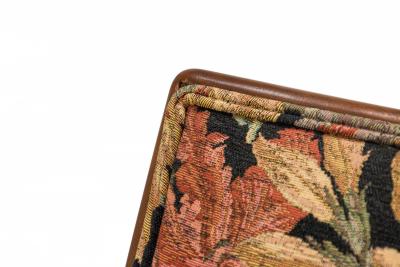 T H Robsjohn Gibbings T H Robsjohn Gibbings for Widdicomb French Walnut and Floral Armchair