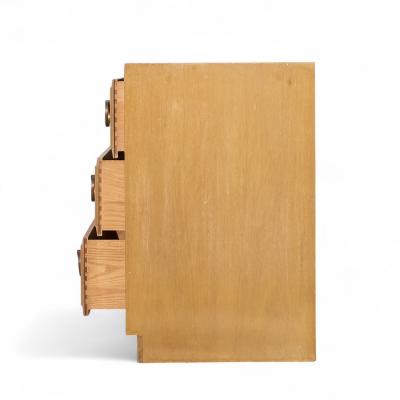 T H Robsjohn Gibbings T H Robsjohn Gibbings for Widdicomb Maple and Brass Three Drawer Chest Pair