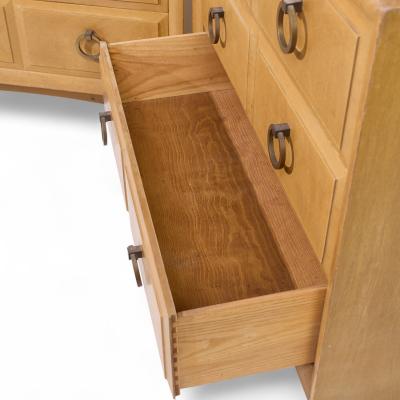 T H Robsjohn Gibbings T H Robsjohn Gibbings for Widdicomb Maple and Brass Three Drawer Chest Pair