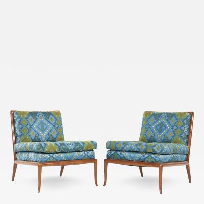 T H Robsjohn Gibbings T H Robsjohn Gibbings for Widdicomb Mid Century Slipper Lounge Chairs Pair