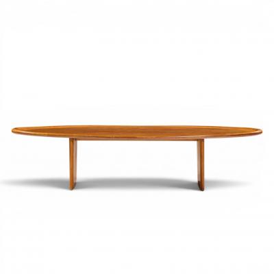 T H Robsjohn Gibbings T H Robsjohn Gibbings for Widdicomb Model 3304 Mahogany Surfboard Coffee Table