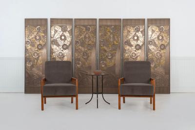 T H Robsjohn Gibbings T H Robsjohn Gibbings for Widdicomb Pair of Model 1601 Lounge Chairs 1955