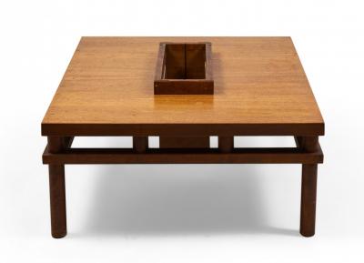 T H Robsjohn Gibbings T H Robsjohn Gibbings for Widdicomb Walnut Coffee Table with Magazine Box