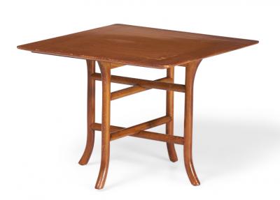 T H Robsjohn Gibbings T H Robsjohn Gibbings for Widdicomb Walnut Crossed Trestle Occasional Table