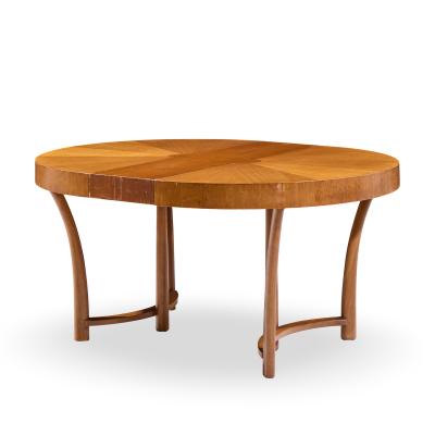 T H Robsjohn Gibbings T H Robsjohn Gibbings for Widdicomb Walnut Expanding Dining Table with 3 Leaves
