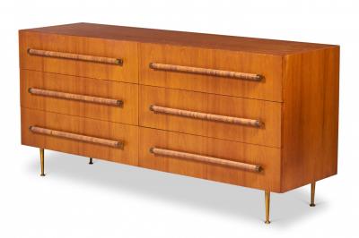 T H Robsjohn Gibbings T H Robsjohn Gibbings for Widdicomb Walnut Six Drawer Chest of Drawers