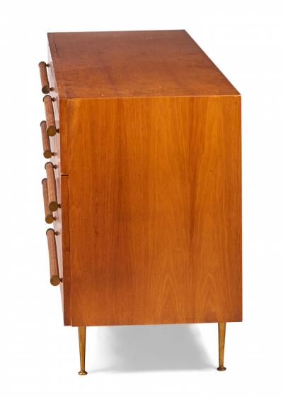 T H Robsjohn Gibbings T H Robsjohn Gibbings for Widdicomb Walnut Six Drawer Chest of Drawers