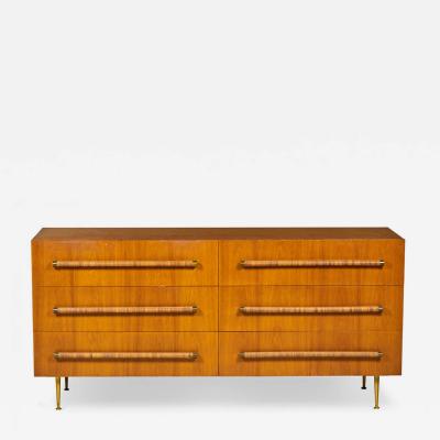 T H Robsjohn Gibbings T H Robsjohn Gibbings for Widdicomb Walnut Six Drawer Chest of Drawers