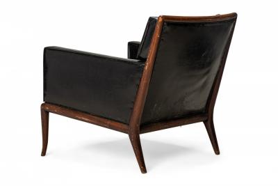 T H Robsjohn Gibbings T H Robsjohn Gibbings for WiddicombAmericanBlack Tufted Leather Lounge Chair