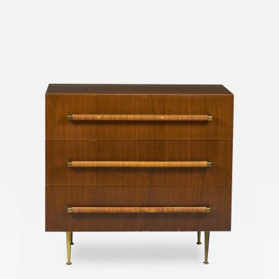 T H Robsjohn Gibbings T H Robsjohn Gibbings for WiddicombWalnut Three Drawer Chest of Drawers