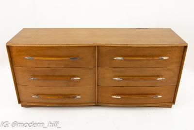 T H Robsjohn Gibbings TH Robsjohn Gibbings for Widdicomb Mid Century 6 Drawer Lowboy Dresser