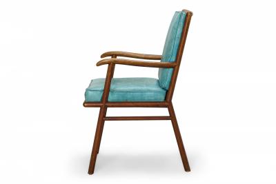 T H Robsjohn Gibbings Th Robsjohn Gibbings For Widdicomb Walnut And Blue Vinyl Dining Armchair