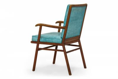 T H Robsjohn Gibbings Th Robsjohn Gibbings For Widdicomb Walnut And Blue Vinyl Dining Armchair