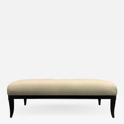 T H Robsjohn Gibbings Upholstered Tufted Bench Style of Robsjohn Gibbings