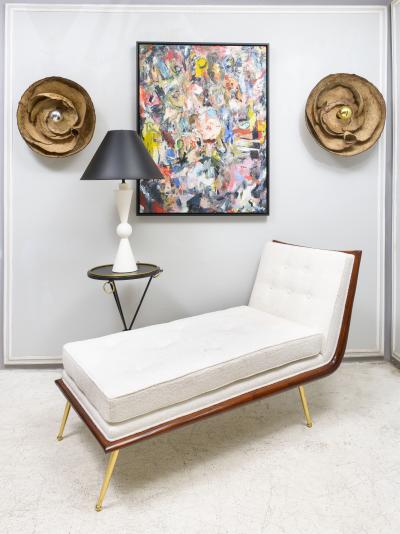 T H Robsjohn Gibbings Vintage Chaise Lounge in the Robsjohn Gibbings Manner