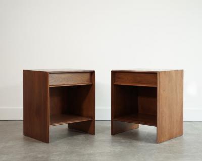 T H Robsjohn Gibbings Walnut Thin Line Nighstands by T H Robsjohn Gibbings C 1950s