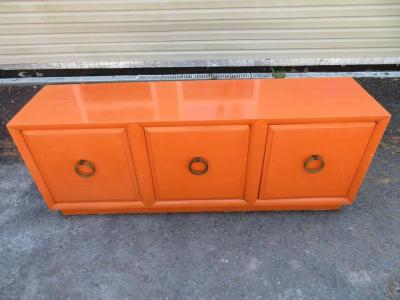 T H Robsjohn Gibbings Wonderful Hermes Orange T H Robsjohn Gibbings Widdicomb Credenza Midcentury