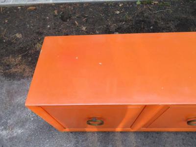 T H Robsjohn Gibbings Wonderful Hermes Orange T H Robsjohn Gibbings Widdicomb Credenza Midcentury