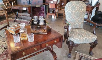 T K Austin Co 19C Irish Coromandel Wood Campaign Decanter Box