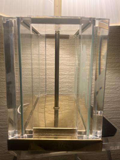 T Raymond EXCEPTIONAL PAIR OF ART DECO REVIVAL ETCHED TIGER LILIES LAMPS BY T RAYMOND