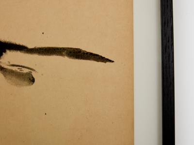 T ang Haywen signed diptych ink on beige paper 1970