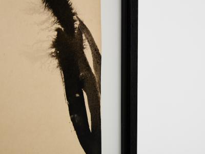 T ang Haywen signed diptych ink on beige paper 1972