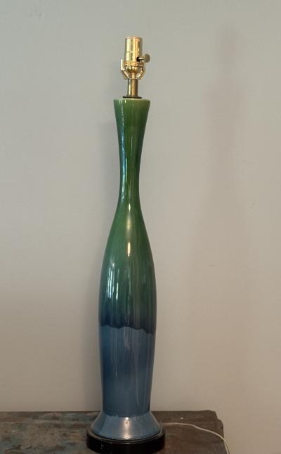 TALL MID CENTURY GLAZED LAMP