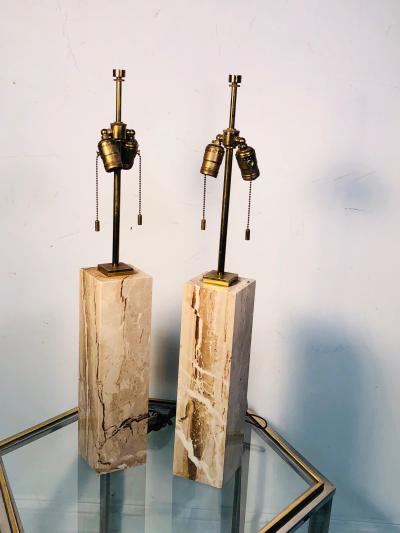 TH Robsjohn Gibbings Modern Brass and Marble Lamps by T H Robsjohn Gibbings