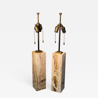 TH Robsjohn Gibbings Modern Brass and Marble Lamps by T H Robsjohn Gibbings