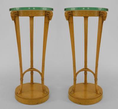 TH Robsjohn Gibbings Pair of American Art Moderne Sycamore Pedestals