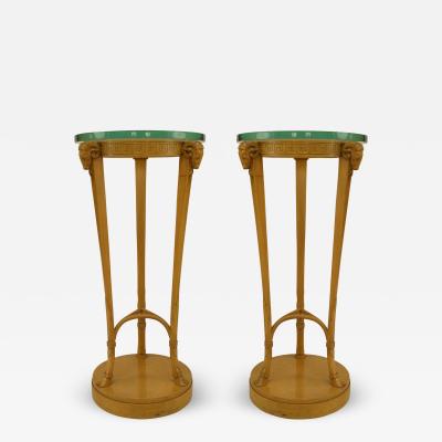 TH Robsjohn Gibbings Pair of American Art Moderne Sycamore Pedestals