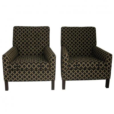 TH Robsjohn Gibbings Pair of Lounge Chairs by T H Robsjohn Gibbings 1954 for Widdicomb
