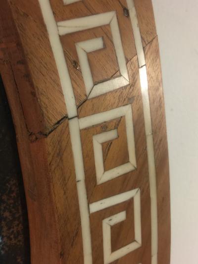 TH Robsjohn Gibbings ROUND INLAID GREEK KEY MIRROR ATTRIBUTTED TO THEODORE ROBSJOHN GIBBINGS