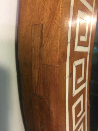 TH Robsjohn Gibbings ROUND INLAID GREEK KEY MIRROR ATTRIBUTTED TO THEODORE ROBSJOHN GIBBINGS