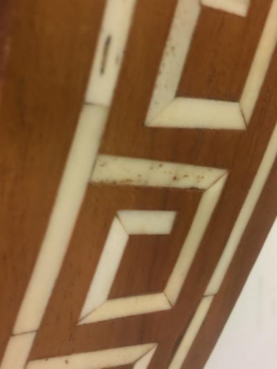 TH Robsjohn Gibbings ROUND INLAID GREEK KEY MIRROR ATTRIBUTTED TO THEODORE ROBSJOHN GIBBINGS