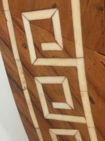 TH Robsjohn Gibbings ROUND INLAID GREEK KEY MIRROR ATTRIBUTTED TO THEODORE ROBSJOHN GIBBINGS