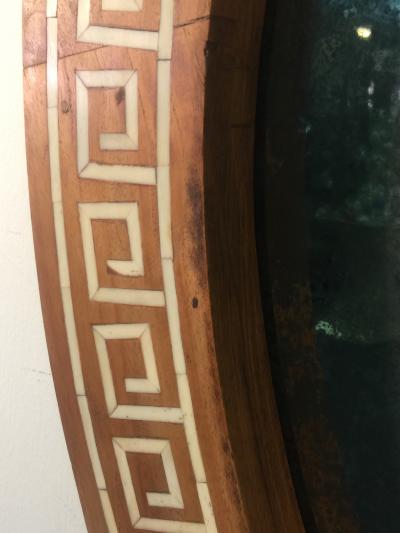 TH Robsjohn Gibbings ROUND INLAID GREEK KEY MIRROR ATTRIBUTTED TO THEODORE ROBSJOHN GIBBINGS