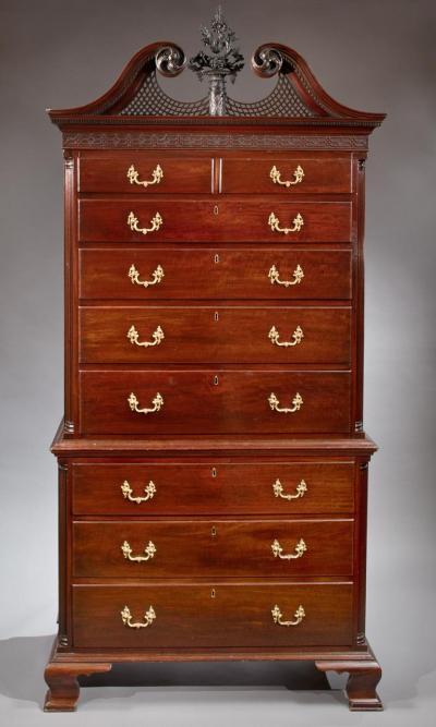 THE GIFFORD PINCHOT FAMILY CHIPPENDALE CHEST ON CHEST