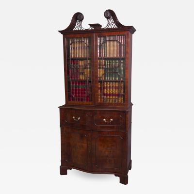 THE NORFOLK HOUSE GEORGE II MAHOGANY SECRETAIRE BOOKCASE