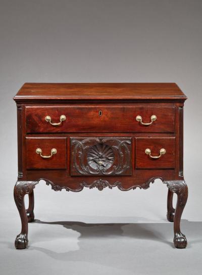 THE WILLIAM PARSONS FAMILY CARVED CHIPPENDALE LOWBOY