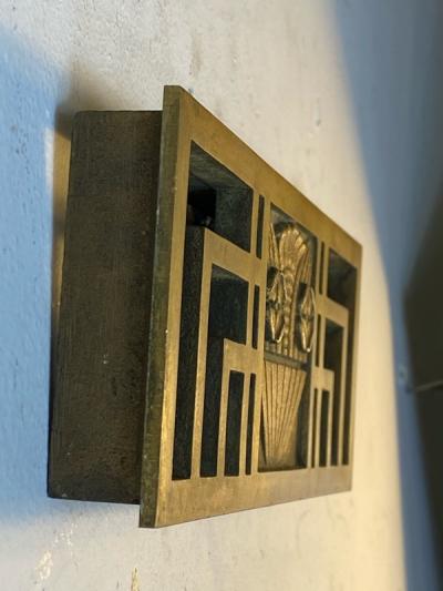 THREE BRONZE ART DECO ARCHITECTURAL RADIATOR COVERS