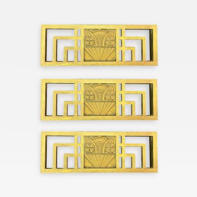 THREE BRONZE ART DECO ARCHITECTURAL RADIATOR COVERS