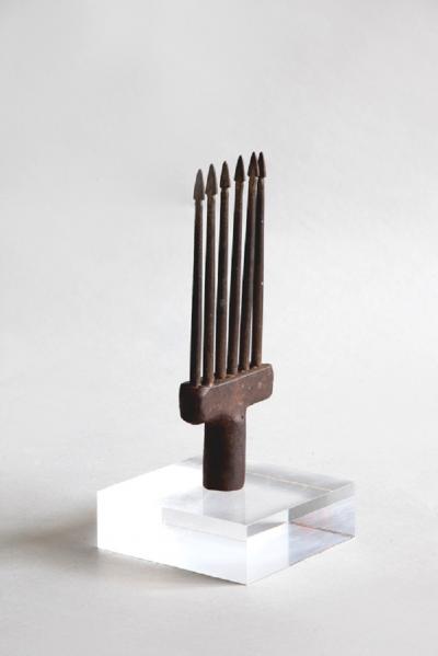 THREE FRENCH WROUGHT IRON 18th AND 19th CENTURY EEL OR SALMON SPEARS