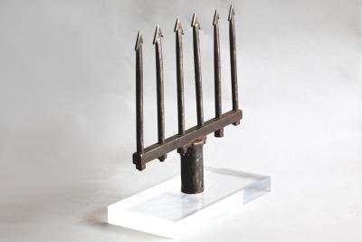 THREE FRENCH WROUGHT IRON 18th AND 19th CENTURY EEL OR SALMON SPEARS