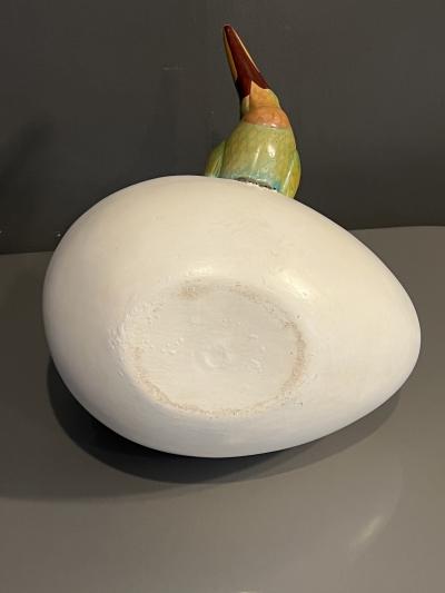 TOUCANS HATCHING OUT OF EGG SCULPTURE BY HECTOR GONZALEZ