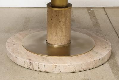 TRAVERTINE BRASS COFFEE TABLE