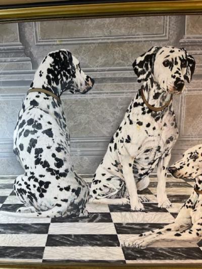 TRIO OF DALMATIANS MODERN GUSTAVIAN PAINTING