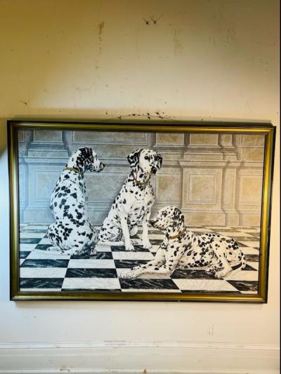 TRIO OF DALMATIANS MODERN GUSTAVIAN PAINTING
